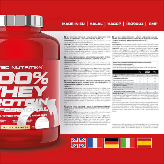 Scitec Nutrition 100% WHEY Protein Professional - Vanilj Flavored